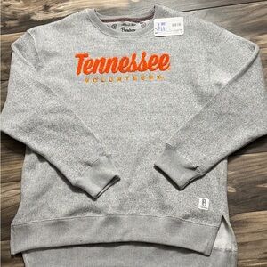 Pressbox Gray Crewneck with Orange Tennessee Chenille Script